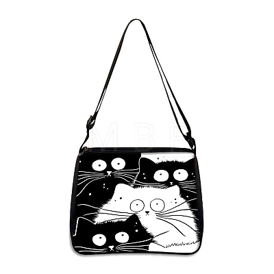 Cat Polyester Shoulder Bags PW-WG04021-15-1