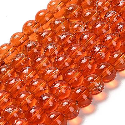 Drawbench Transparent Glass Beads Strands GLAD-Q012-8mm-13-1