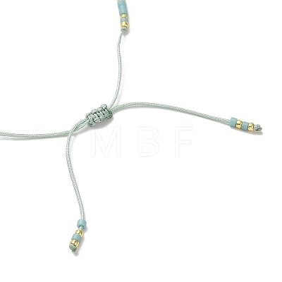 Miyuki Seed Beads and Natural Apatite Braided Bead Bracelets BJEW-C061-01-1