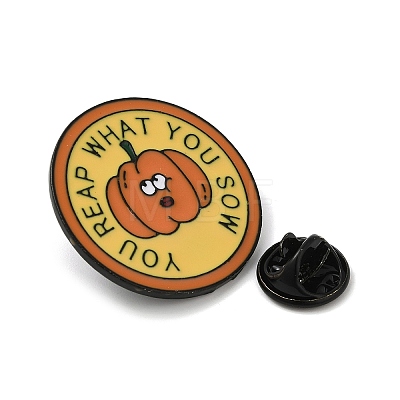 Inspirational Word You Reap What You Sow & Pumpkin Enamel Pins JEWB-G032-02A-1