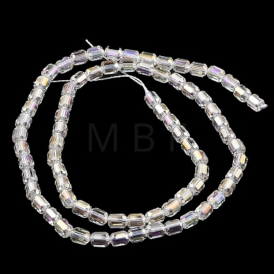 Electroplate Transparent Glass Beads Strands GLAA-C029-02A-09-1