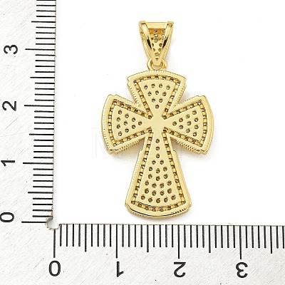 Rack Plating Brass Micro Pave Clear Cubic Zirconia Pendants KK-Z067-03G-01-1