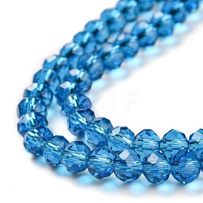 Faceted Rondelle Transparent Glass Beads Strands EGLA-J134-4x3mm-B11-1