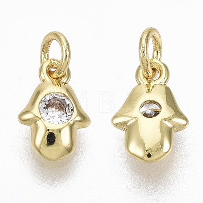 Brass Micro Pave Cubic Zirconia Charms ZIRC-R109-042-NF-1
