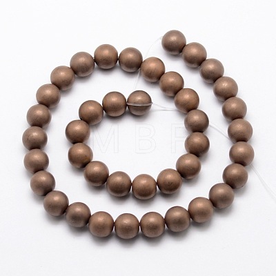 Electroplate Non-magnetic Synthetic Hematite Beads Strands G-R363-8mm-05-1