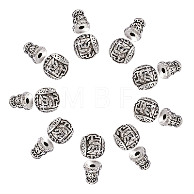 Tibetan Style Alloy Guru Bead Sets PALLOY-TAC0009-14AS-1