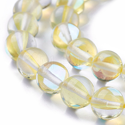 Synthetic Moonstone Beads Strands G-F143-6mm-13-1