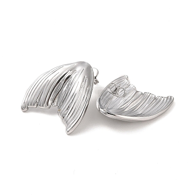 Mermaid Tail 304 Stainless Steel Stud Earrings for Women EJEW-L272-004P-1