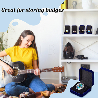 12Pcs Flocking Plastic Badge Storage Boxes CON-FG0001-25-1