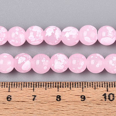 Baking Paint Glass Beads Strands DGLA-N015-8mm-02-1