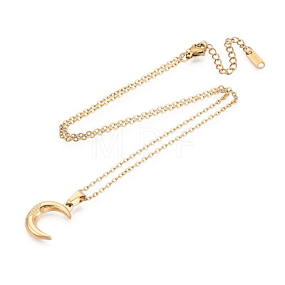 304 Stainless Steel Pendant Necklaces NJEW-T018-41G-1