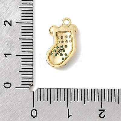 Christmas Brass Micro Pave Cubic Zirconia Pendants KK-L258-04G-F01-1