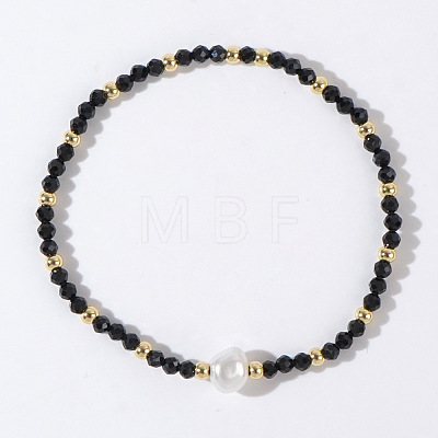 Natural Obsidian Beaded Stretch Bracelets for Women BG9690-15-1