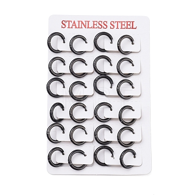 304 Stainless Steel Huggie Hoop Earrings EJEW-O087-06F-1