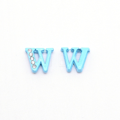 Rhinestone Slide Letter Charms RB-TAC0002-01W-1