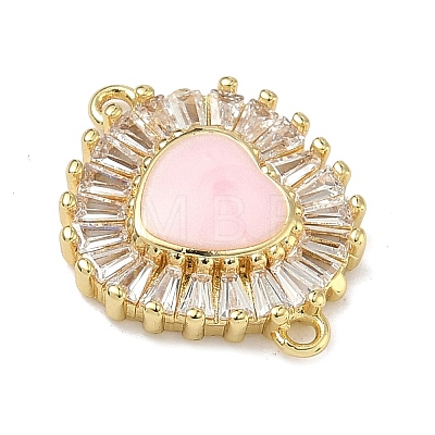 Brass Pave Clear Cubic Zirconia Connector Charms KK-A293-12G-05-1