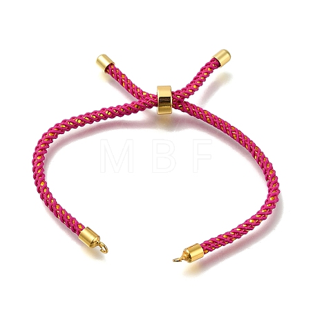 Braided Cotton Cord Slider Bracelet Making MAK-R001-01G-03-1
