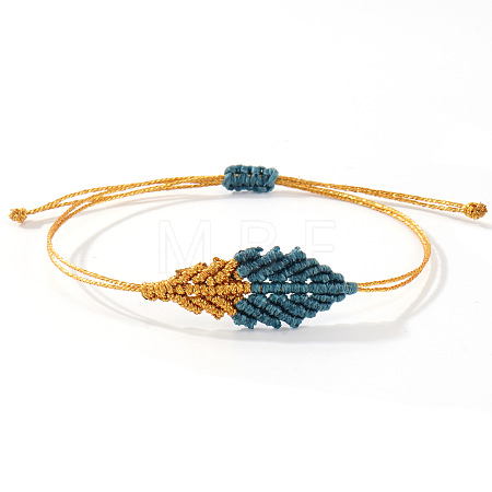Handmade Waxed Cord Braided Bracelets for Women WF3570-1-1