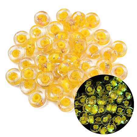 Luminous Handmade Foil Glass Beads LAMP-P020-01A-03-1