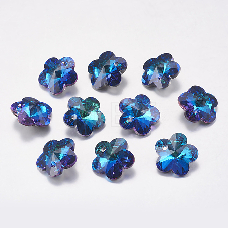 Faceted Glass Rhinestone Charms RGLA-F055-12x12-001BB-1