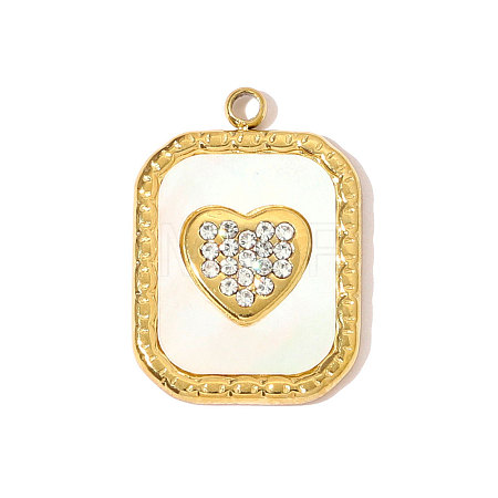 304 Stainless Steel Rhinestone Pendants STAS-OY007-87G-1