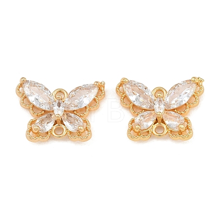 Brass Pave Cubic Zirconia Connector Charms CU-CBA804C-16G-01-1