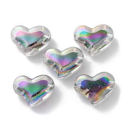 UV Plating Rainbow Iridescent Acrylic Beads OACR-H112-23A-1
