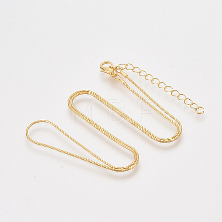 Brass Round Snake Chain Necklace Making MAK-T006-11A-G-1
