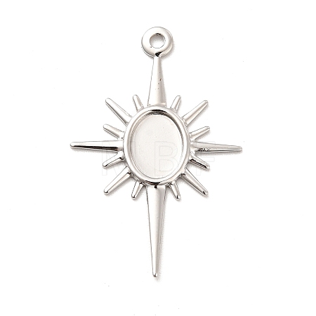 Rack Plating Brass Pendant Cabochon Settings LS-KK-E067-29P-1