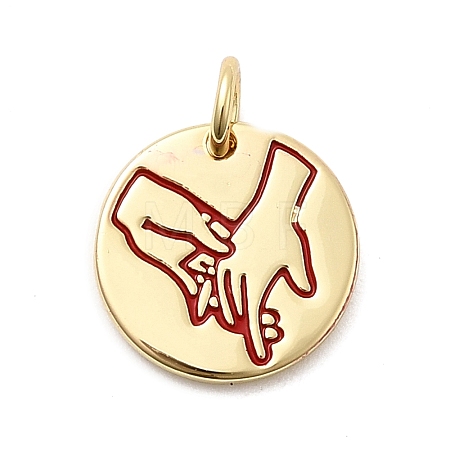 Brass Enamel Pendants KK-P338-28G-01-1
