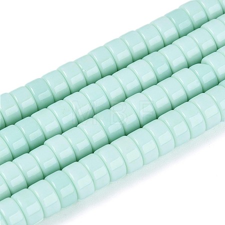Opaque Solid Color Glass Beads Strands GLAA-N026-3x6mm-14-1