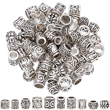 100Pcs 10 Styles Tibetan Style Zinc Alloy Beads FIND-SP0005-91-1