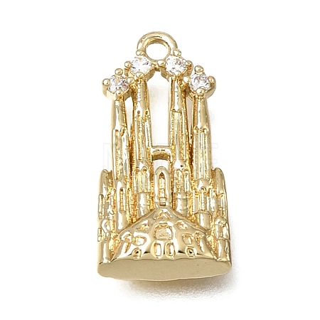 Brass Micro Pave Clear Cubic Zirconia Pendants KK-A302-11G-1
