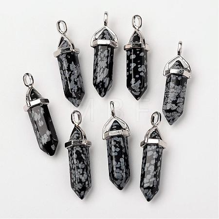 Natural Snowflake Obsidian Double Terminated Pointed Pendants G-F295-05A-1