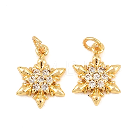 Brass Micro Pave Cubic Zirconia Charms KK-F927-09A-G-1