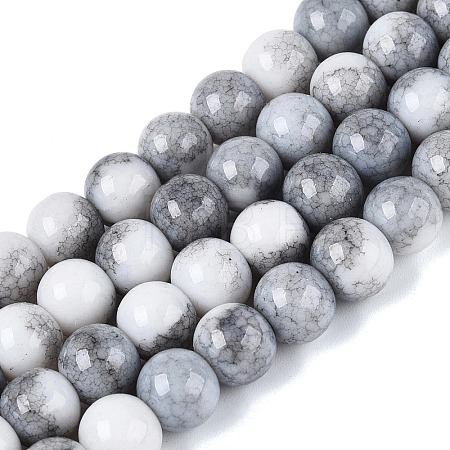 Opaque Ombre Effect Dyed Glass Beads Strands GLAA-Q106-04A-02-1