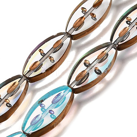 Electroplated Transparent Glass Beads Strands GL-CBA98F0-08B-1