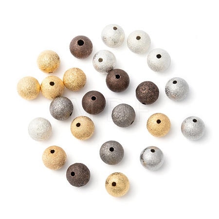 Brass Textured Beads KK-EC248-M-1
