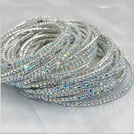 Brass Rhinestone Tennis Bracelets WG6EB7A-19-1