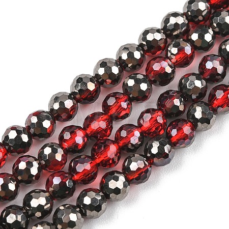 Electroplate Transparent Glass Beads EGLA-B013-02A-PL09-1