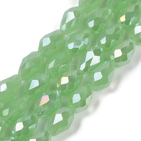 Opaque Solid Color Electroplate Glass Beads Strands EGLA-N013-J10mm-B04-1