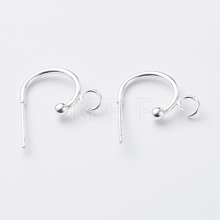 304 Stainless Steel Half Hoop Earrings STAS-Z028-B02-S-1