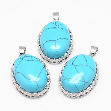 Synthetic Turquoise Pendants G-D851-04-1