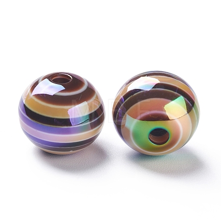Stripe Resin Beads RESI-B014-01B-07-1