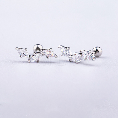 Brass Pave Clear Cubic Zirconia Cartilage Earrings FS-WGEDAE7-17-1