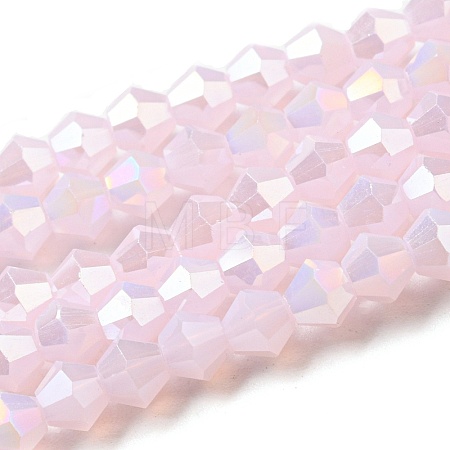 Imitation Jade Electroplate Glass Beads Strands GLAA-F029-J4mm-A02-1