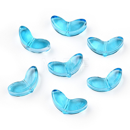 Spray Painted Transparent Glass Beads GLAA-T022-27B-1