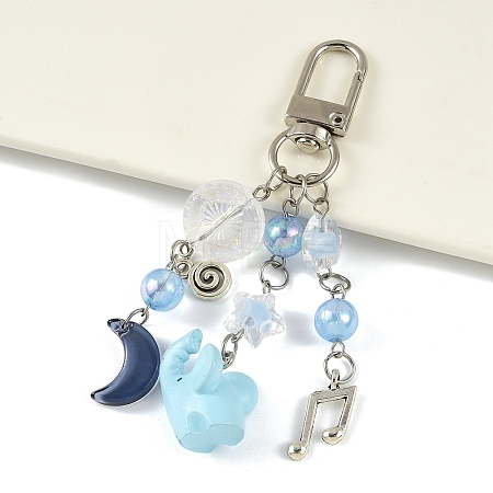 Alloy & Acrylic & Resin Pendant Decorations HJEW-YW00335-01-1