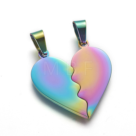 304 Stainless Steel Split Pendants STAS-F214-01M-1