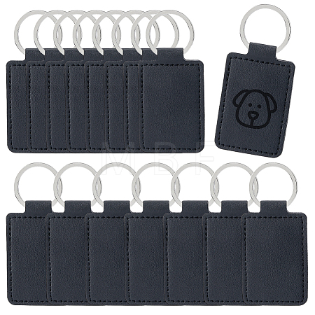 16Pcs Rectangle PU Leather Keychains KEYC-DC0001-45A-1